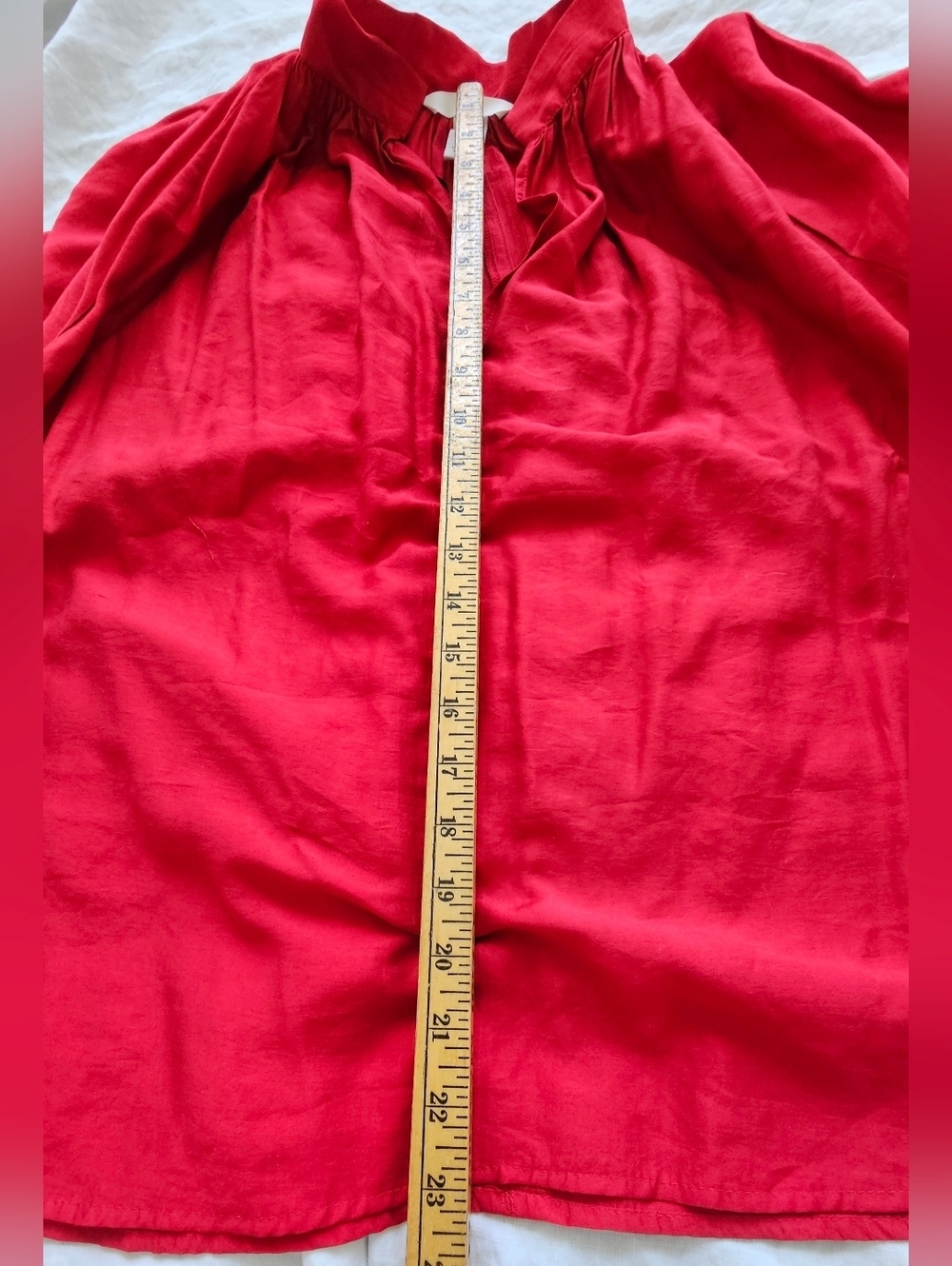 H&M Red Long-Sleeve Peasant Blouse Size L - Picture 5 of 7